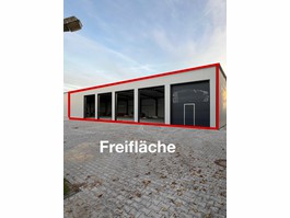 Frontansicht : Pultdachhalle